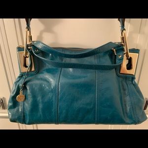 DKNY VINTAGE TURQUOISE LEATHER BAG